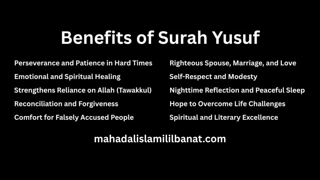 Benefits of Surah Yusuf