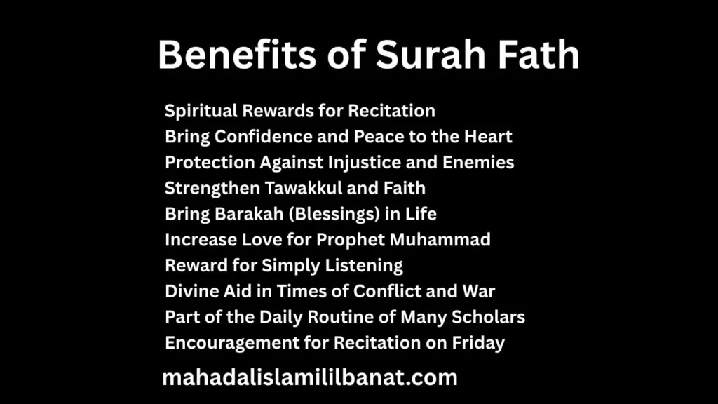 Benefits of Surah Fath