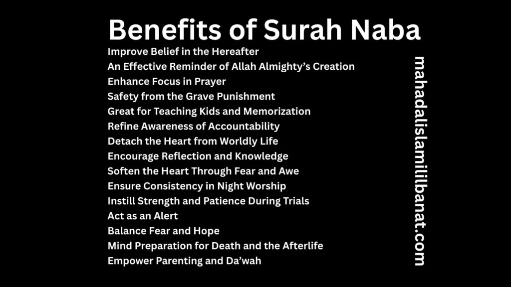 Benefits of Surah Naba