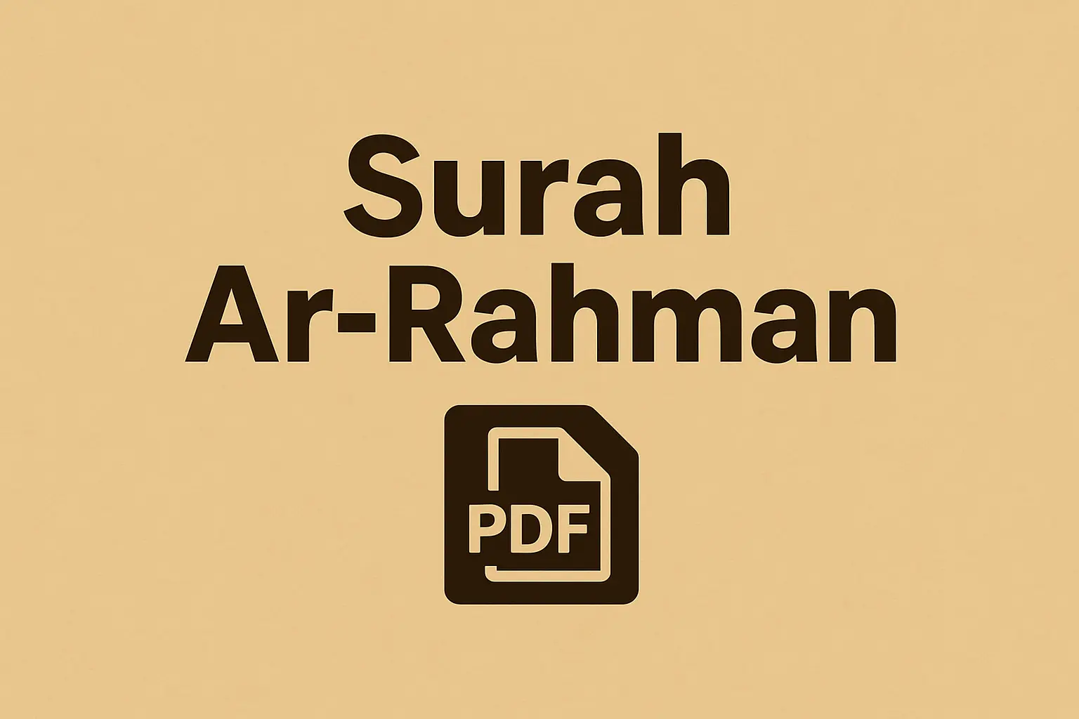 Surah Ar-Rahman PDF