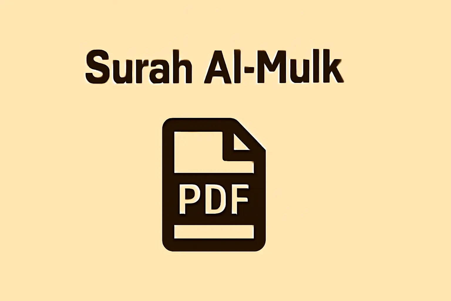Surah Al-Mulk PDF
