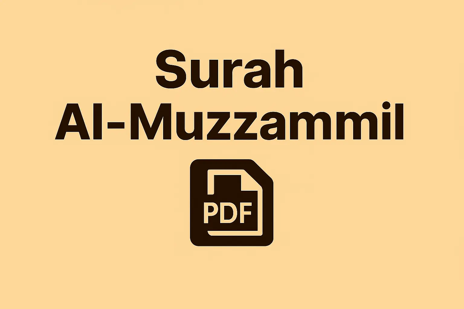 Surah Al-Muzzammil PDF