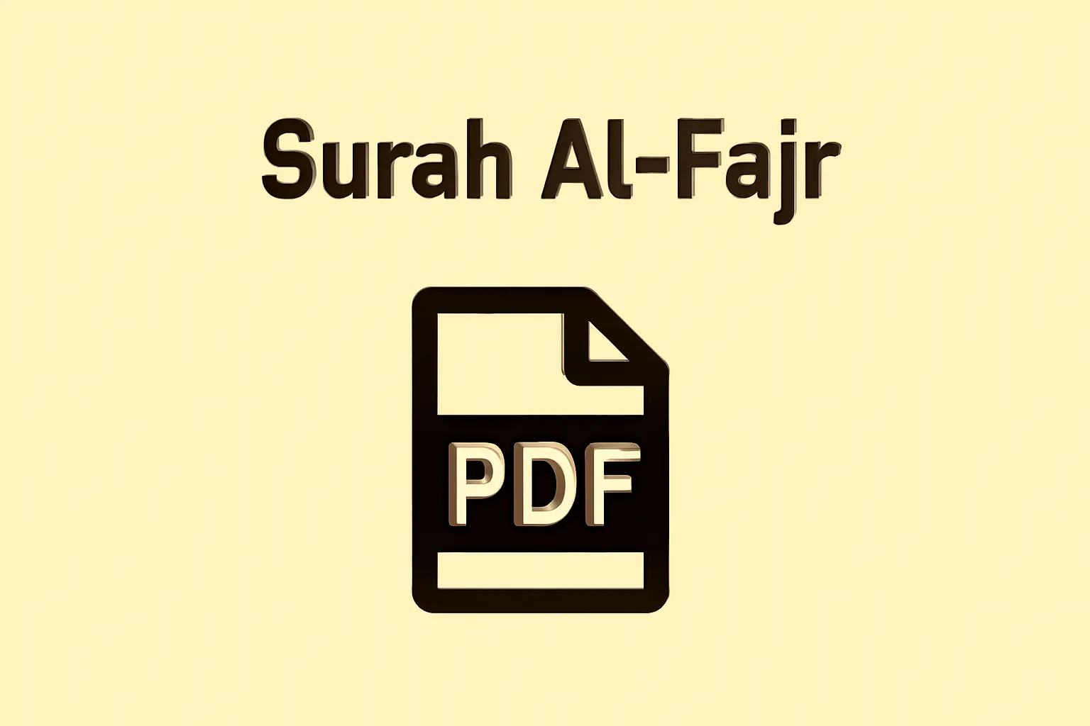 Surah Al-Fajr PDF