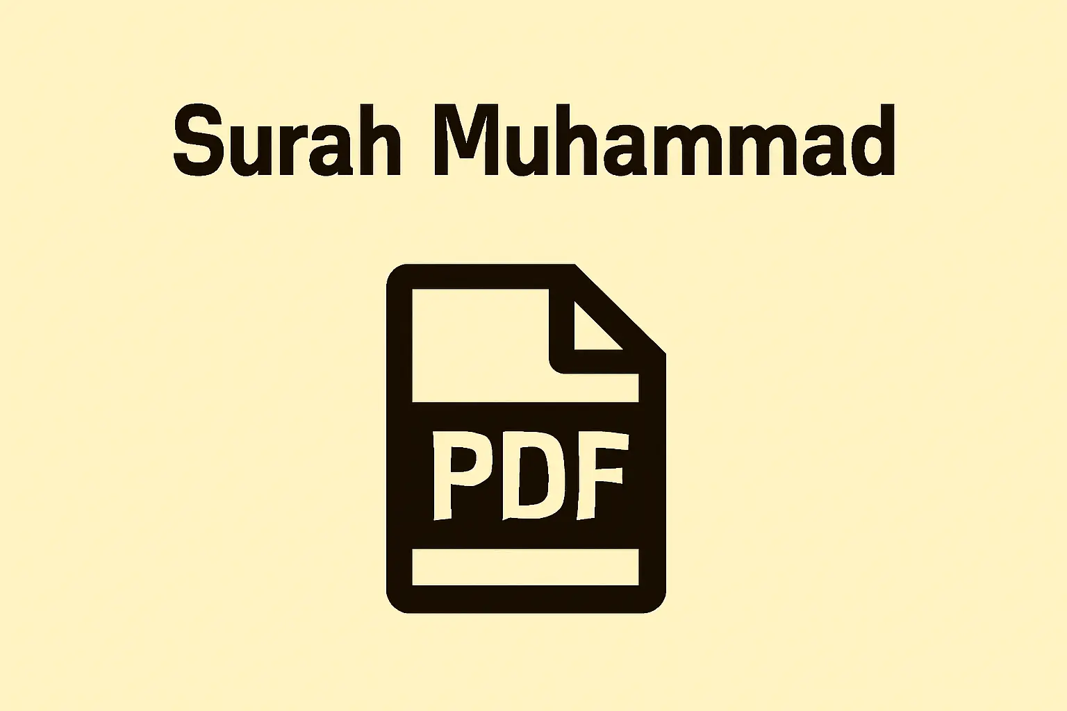 Surah Muhammad PDF